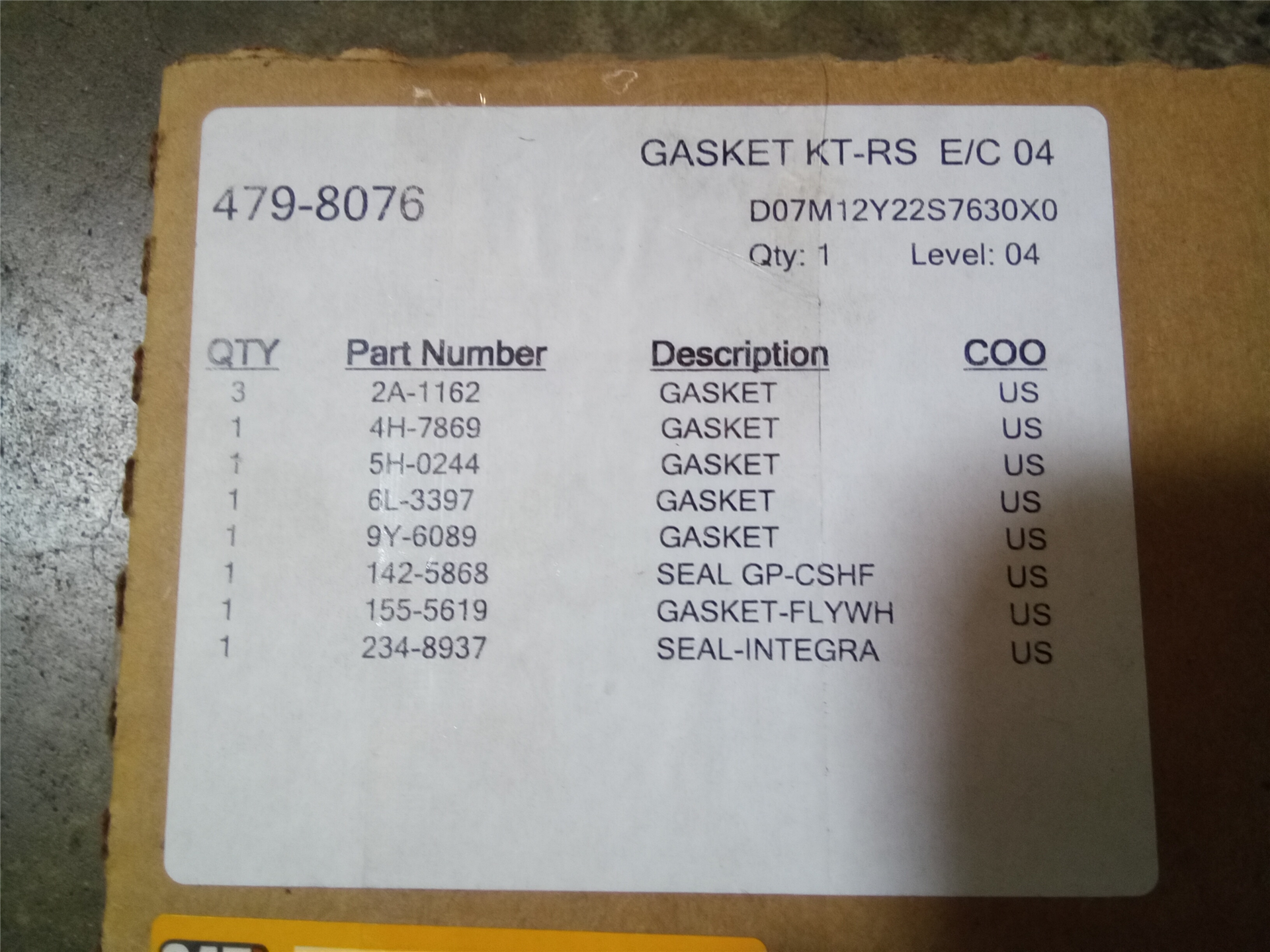 CAT 4798076 part 1